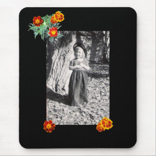 Tapis De Souris Costume d'Halloween Photo Marigolds Black Mousepad