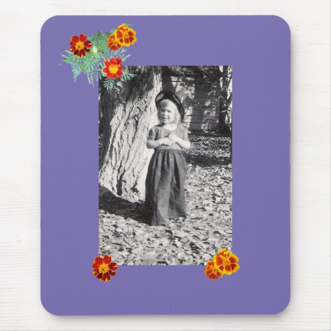 Tapis De Souris Costume d'Halloween Photo Marigolds Mousepad viole (Devant)