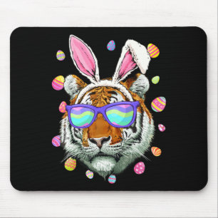 Tapis De Souris Costume drôle de lapin aux oreilles de tigre Joyeu