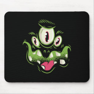 Tapis De Souris Costume Halloween Monster Vert Fantôme Visage Hall