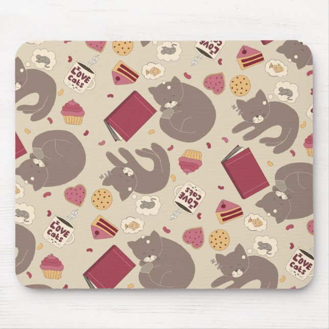 Tapis De Souris Cosy Amoureux des chats Collage (Devant)