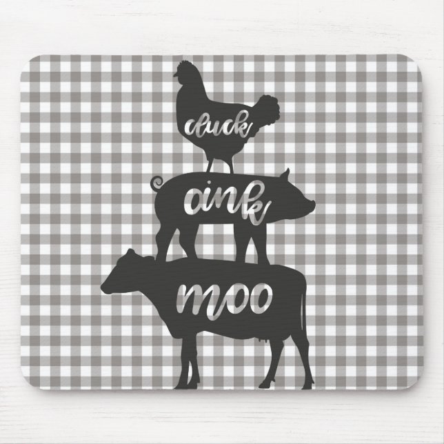 Tapis De Souris Cot Cot Coin Coin Vache Cochon Ferme (Devant)
