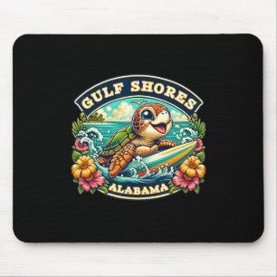 Tapis De Souris Côte du Golfe Alabyma Cute Sea Turtle Surf