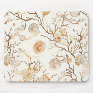 Tapis De Souris Côtière rustique - Coquillages, Starfish, Reef (14