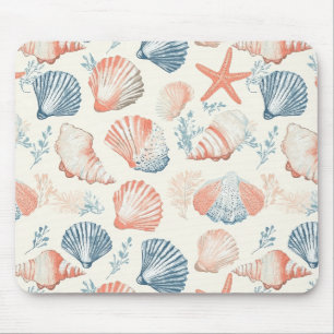 Tapis De Souris Côtière rustique - Coquillages, Starfish, Reef (23