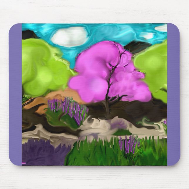 Tapis De Souris Coton Bonbons Arbres Art Abstrait (Devant)