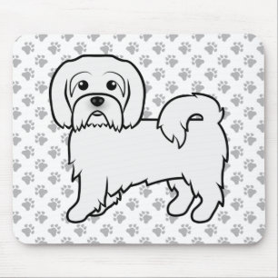 Tapis De Souris Coton de Tulear Cute Cartoon Dog Illustration