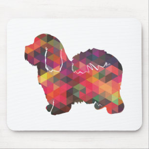 Tapis De Souris Coton de Tulear dog Geometric Pattern SIlhouette M