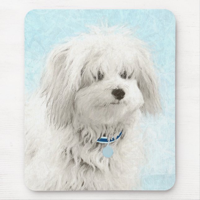 Tapis De Souris Coton de Tulear Painting - Cute Original Dog Art (Devant)