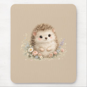 Tapis De Souris Cottage Floral Kawaii Cadeau Hérisson