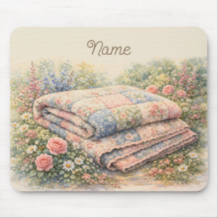 Tapis De Souris Cottagecore Courtepoint Florale Aquarelle