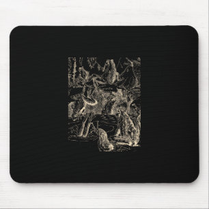 Tapis De Souris Cottagecore Goblincore Étang Escargot Nage Grenoui