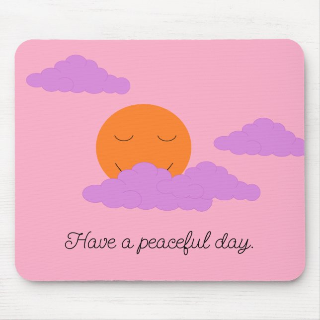 Tapis De Souris Coucher de soleil avec nuages : rose Œillet (Devant)