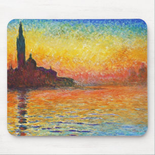 Tapis De Souris Coucher De Soleil Claude Monet À Venise Art Impres