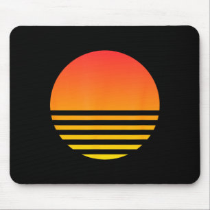 Tapis De Souris Coucher de soleil cool été plage surf rétro Vaporw
