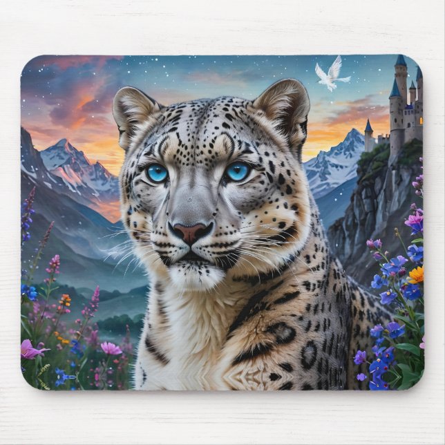Tapis De Souris Coucher de soleil dans la vallée de la montagne du (Devant)