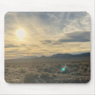 Tapis De Souris Coucher de soleil dans le désert du Nevada – Ciel