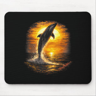 Tapis De Souris Coucher de soleil dauphin océan plage nature ambia