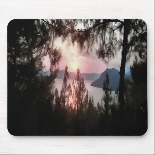 Tapis De Souris Coucher De Soleil De Marmaris Encadré De Palmiers