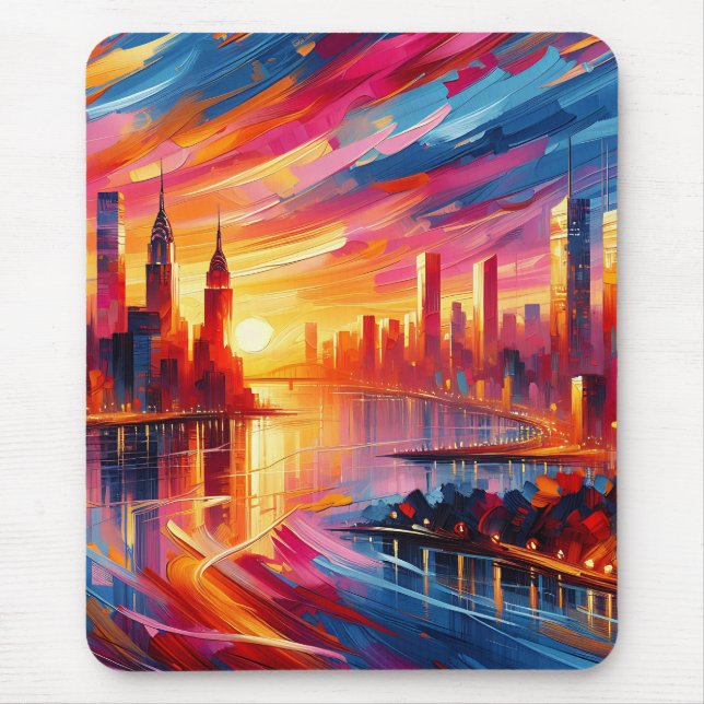 TAPIS DE SOURIS COUCHER DE SOLEIL DE VILLE (Devant)