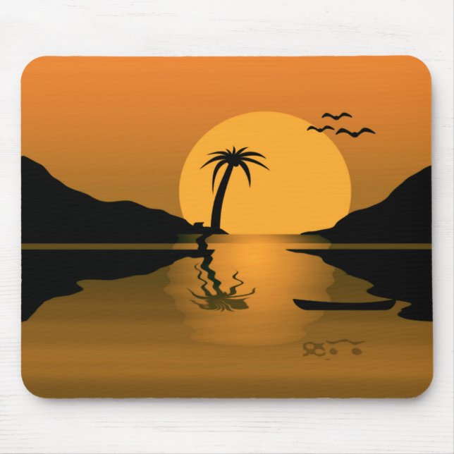 Tapis De Souris Coucher de soleil d'été reflet (Devant)