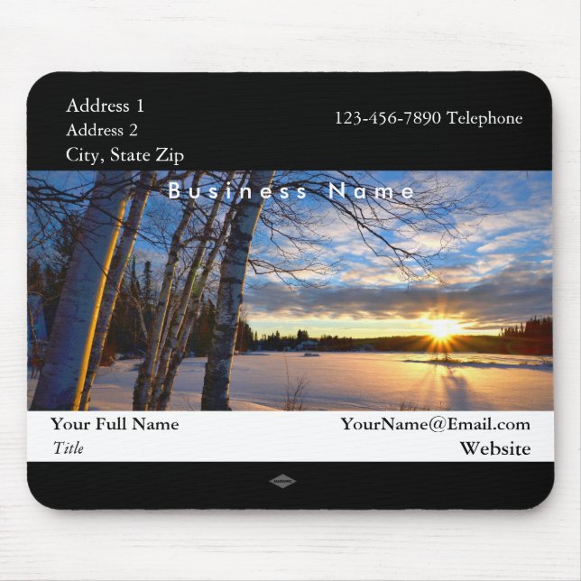 Tapis De Souris Coucher de soleil d'hiver photo Mousepad (Devant)