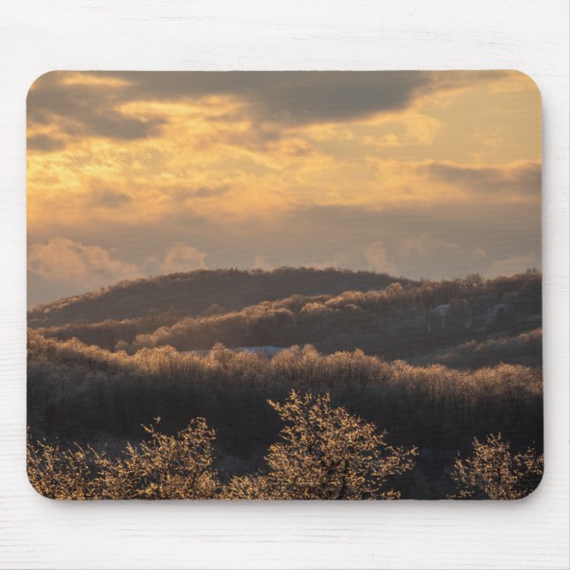 Tapis De Souris Coucher de soleil glacial (Devant)