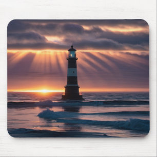 Tapis De Souris Coucher de soleil océanique du phare