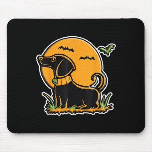 Tapis De Souris Coucher de soleil pleine lune chien noir Lab Dachs