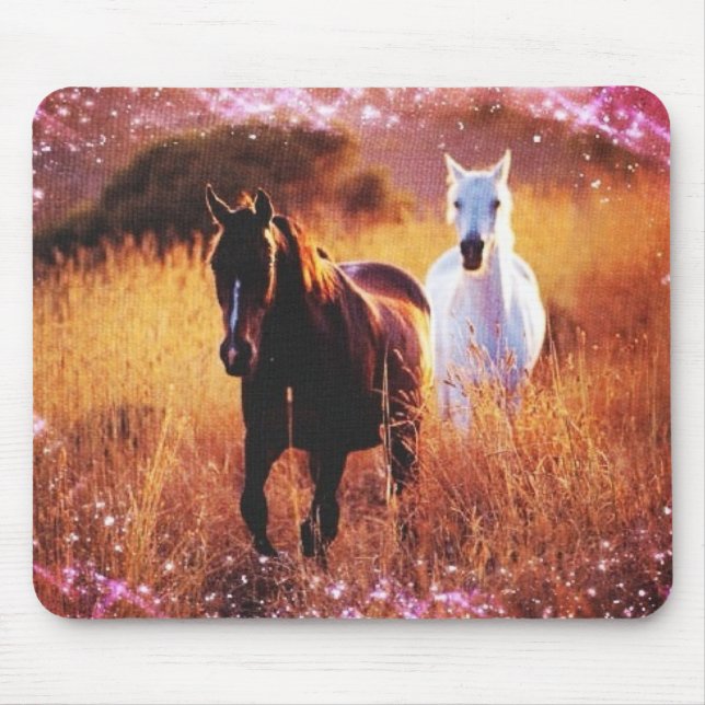 Tapis De Souris Coucher de soleil rose Pays occidental Galoping Ho (Devant)