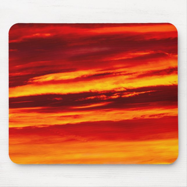 Tapis De Souris Coucher de soleil rouge (Devant)
