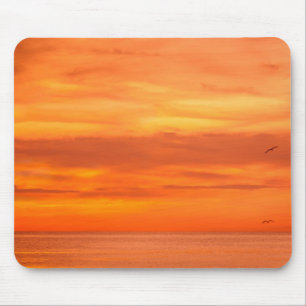Tapis De Souris Coucher de soleil rouge orange jaune Élégant Modèl