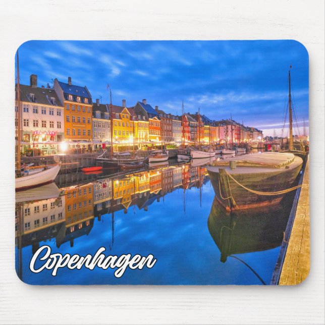 Tapis De Souris Coucher de soleil sur Copenhague, Danemark (Devant)
