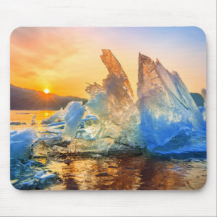 Tapis De Souris Coucher de soleil sur glace