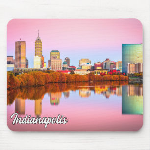 Tapis De Souris Coucher de soleil sur Indianapolis, Indiana, États