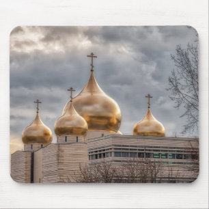 Tapis De Souris Coucher de soleil sur la cathédrale orthodoxe russ