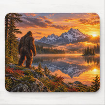 Tapis de souris Coucher de soleil sur la montagne