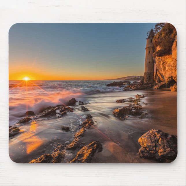 Tapis De Souris Coucher de soleil sur la plage Victoria (Devant)