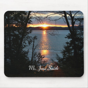 Tapis De Souris Coucher De Soleil Sur La Souris Du Lac Forest