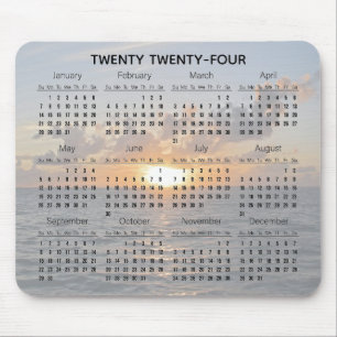 Tapis De Souris Coucher de soleil sur le calendrier Ocean Design 2