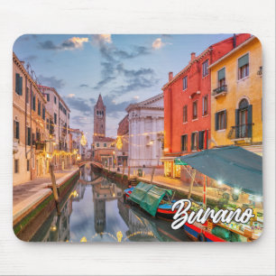 Tapis De Souris Coucher de soleil sur l'île de Burano, Italie