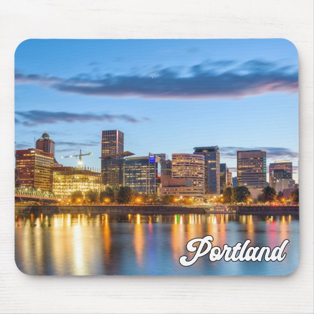 Tapis De Souris Coucher de soleil sur Portland, Oregon (Devant)