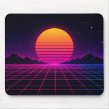 Coucher de soleil synthwave rétro