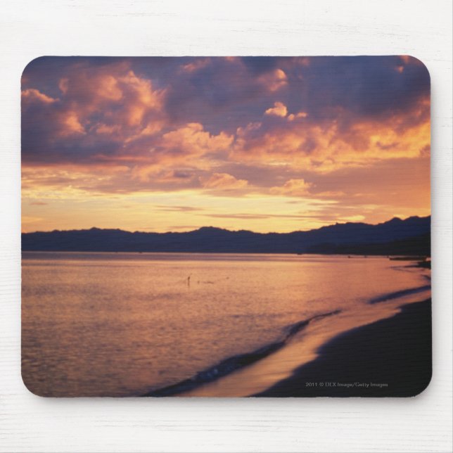 Tapis De Souris Coucher du soleil à la plage (Devant)