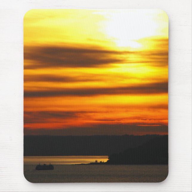 Tapis De Souris Coucher du soleil au-dessus de Puget Sound (Devant)