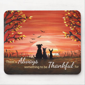 Tapis De Souris Coucher du soleil d'automne toujours reconnaissant