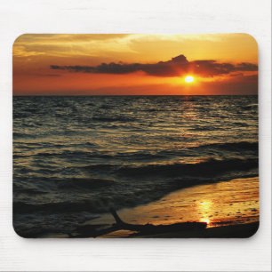 Tapis De Souris Coucher du soleil de bois de flottage