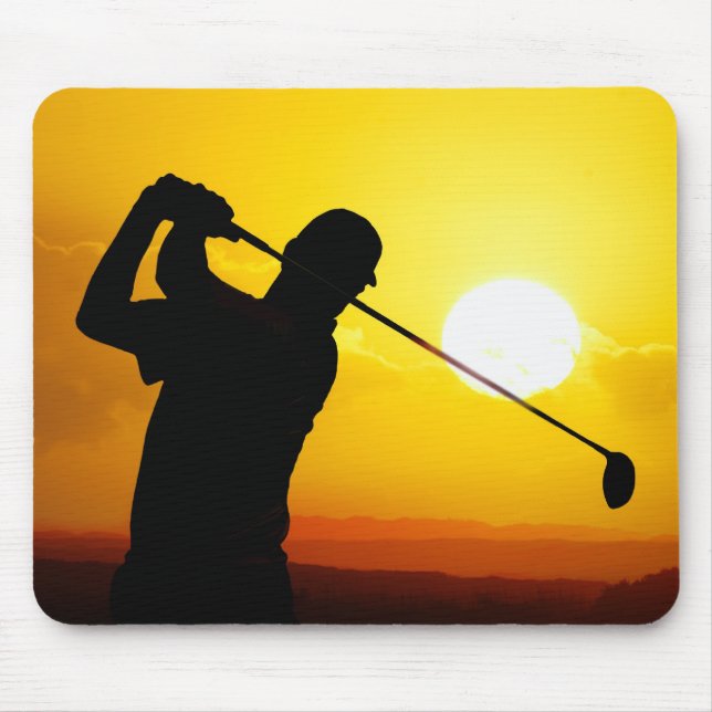 Tapis De Souris coucher du soleil de golfeur (Devant)