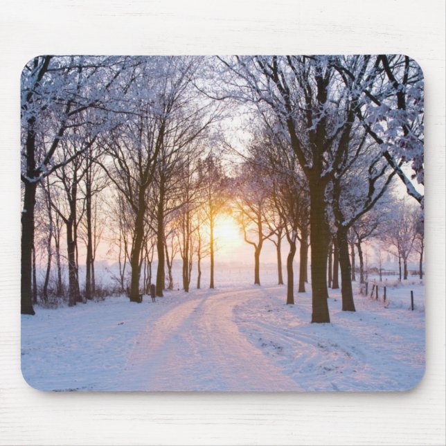 Tapis De Souris Coucher du soleil d'hiver (Devant)