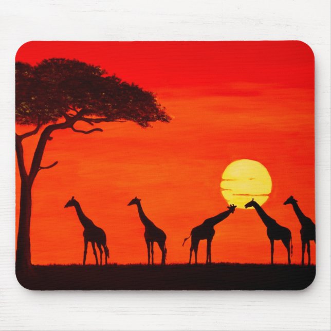 Tapis De Souris Coucher du soleil en Afrique (Devant)
